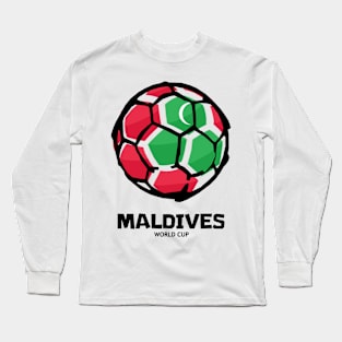 Maldives Football Country Flag Long Sleeve T-Shirt